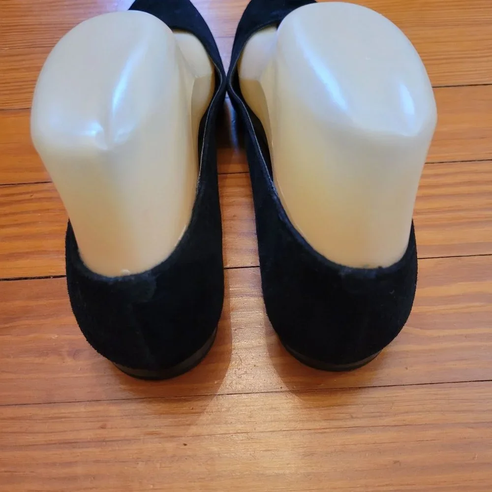 Donald Pliner 6.5M Metallic Velvet Black Suede Leather Flats Shoes Pointed Toe P